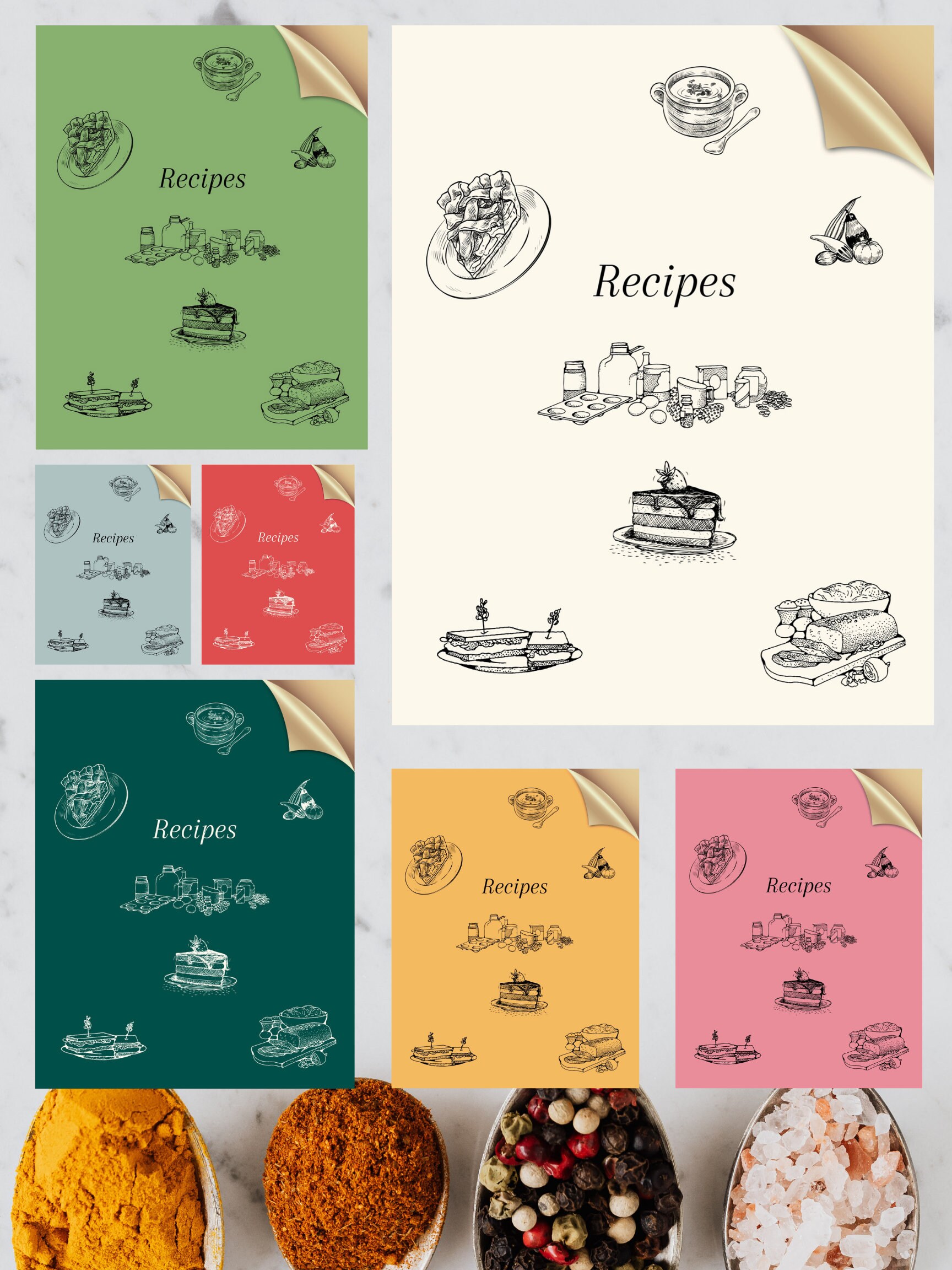 Digital and Printable Recipe Templates - Etsy