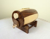 Beer Barrel Bank with Spigot Wooden Desk Accessory Men 39 s gift Novelty Bank Wine Barrel Bar Accessory Whiskey Barrell