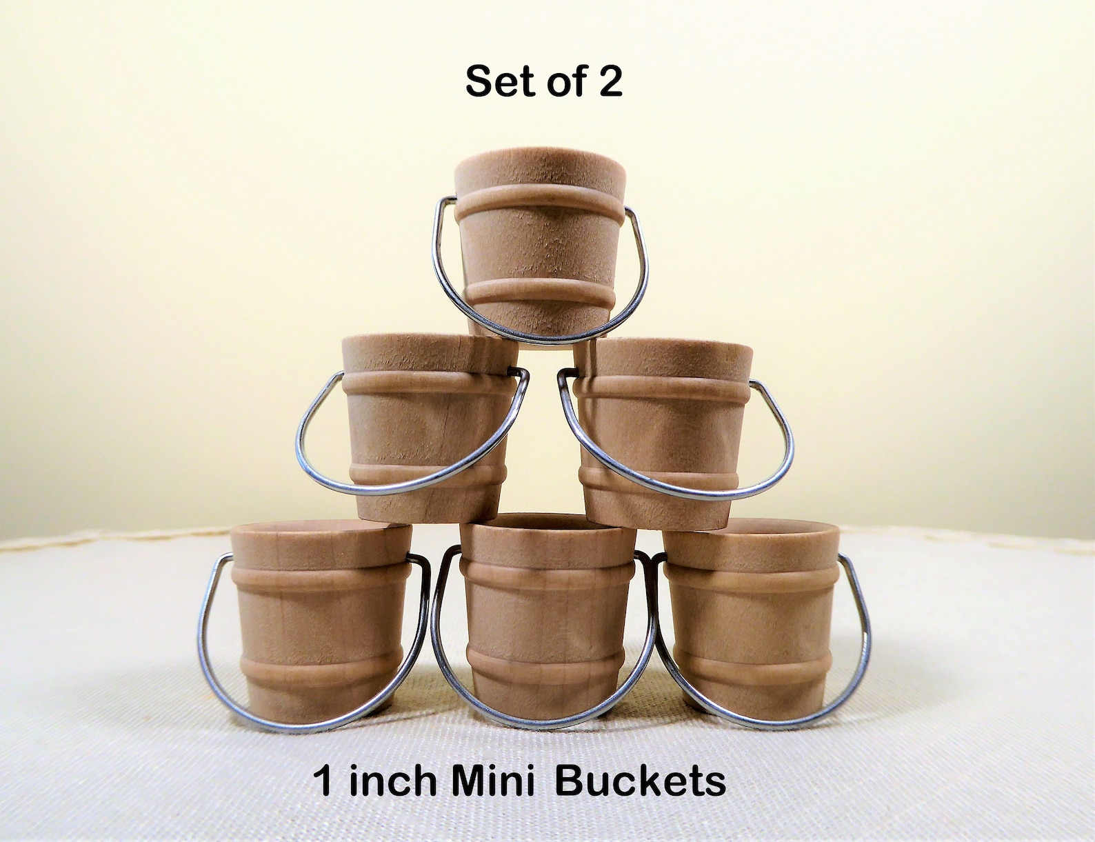 Set of 2 Mini Wood Buckets for Hobby Art or Craft Projects/1 Etsy