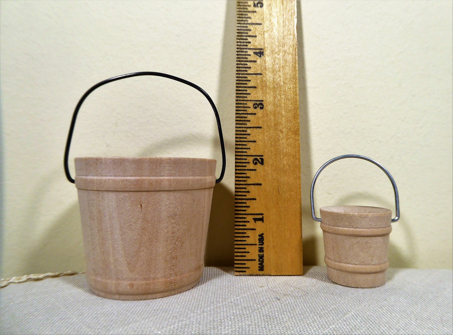 Set of 2 Mini Wood Buckets for Hobby Art or Craft Projects/1 Etsy