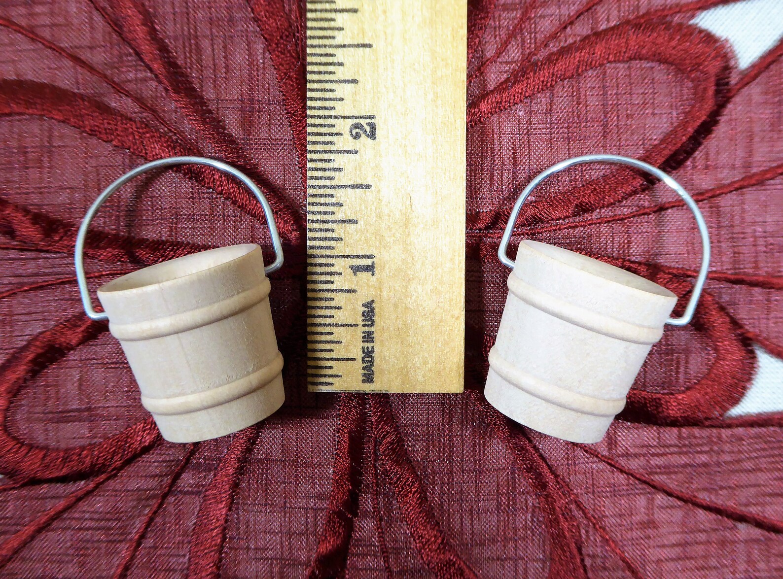 Set of 2 Mini Wood Buckets for Hobby Art or Craft Projects/1 Etsy