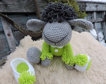 Amigurumi Crochet Pattern-The Huggy Sheep, PDF E-Book, Stuffed Animal Tutorial, Crochet Pattern Lamb