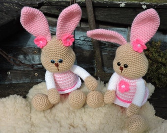 Amigurumi Crochet Pattern - The Bunny, Crochet Rabbit, E-Book, Crochet Bunny Tutorial