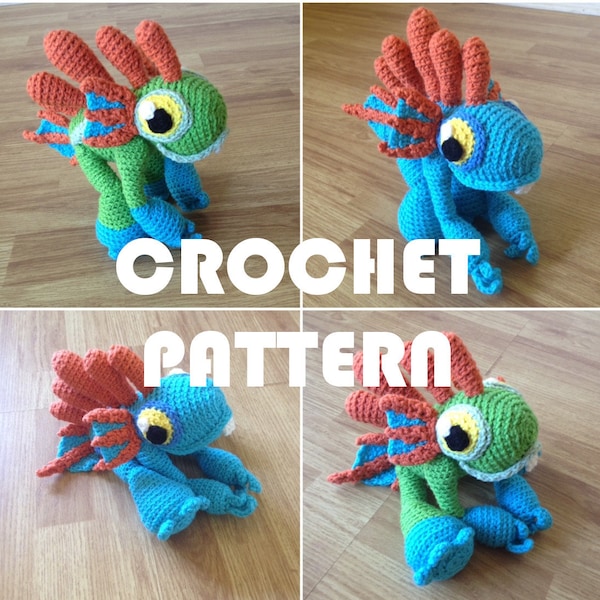 PATTERN - Baby Murloc Crochet Amigurumi - World of Warcraft Inspired - Plush Plushie Stuffed Toy Crochet Pattern Instructions