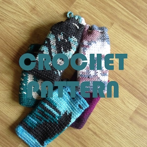 PATRÓN Bolsa de cartas del tarot de crochet - Con 3 gráficos de colores diferentes para personalizar - Remolinos caprichosos, cielo nocturno, gato - Bolsa con cordón