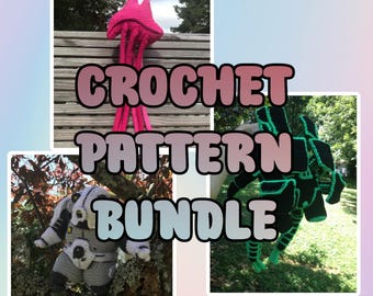 3 PATTERN BUNDLE | Crochet Mass Effect Inspired Amigurumi Plushy Toy | Hanar, Volus, Poc the Remnant Observer | Intermediate to Advanced