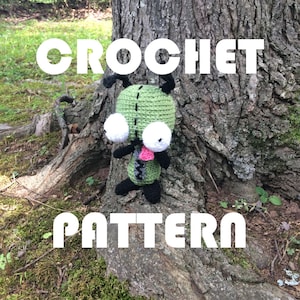 PADRÃO - Invader Zim Desenho Animado GIR Disfarce de Cachorro Amigurumi - Padrão de Pelúcia de Crochê Pelúcia Brinquedo de Pelúcia