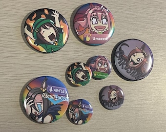 Umamusume Fanart Button Pin Badge: Air Groove, Sakura Bakushin O, Haru Urara, Tazuna