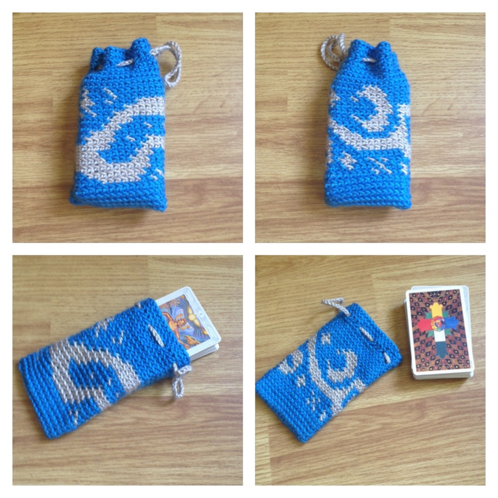 PATTERN Crochet Tarot Card Bag With 3 Different Colorwork Etsy