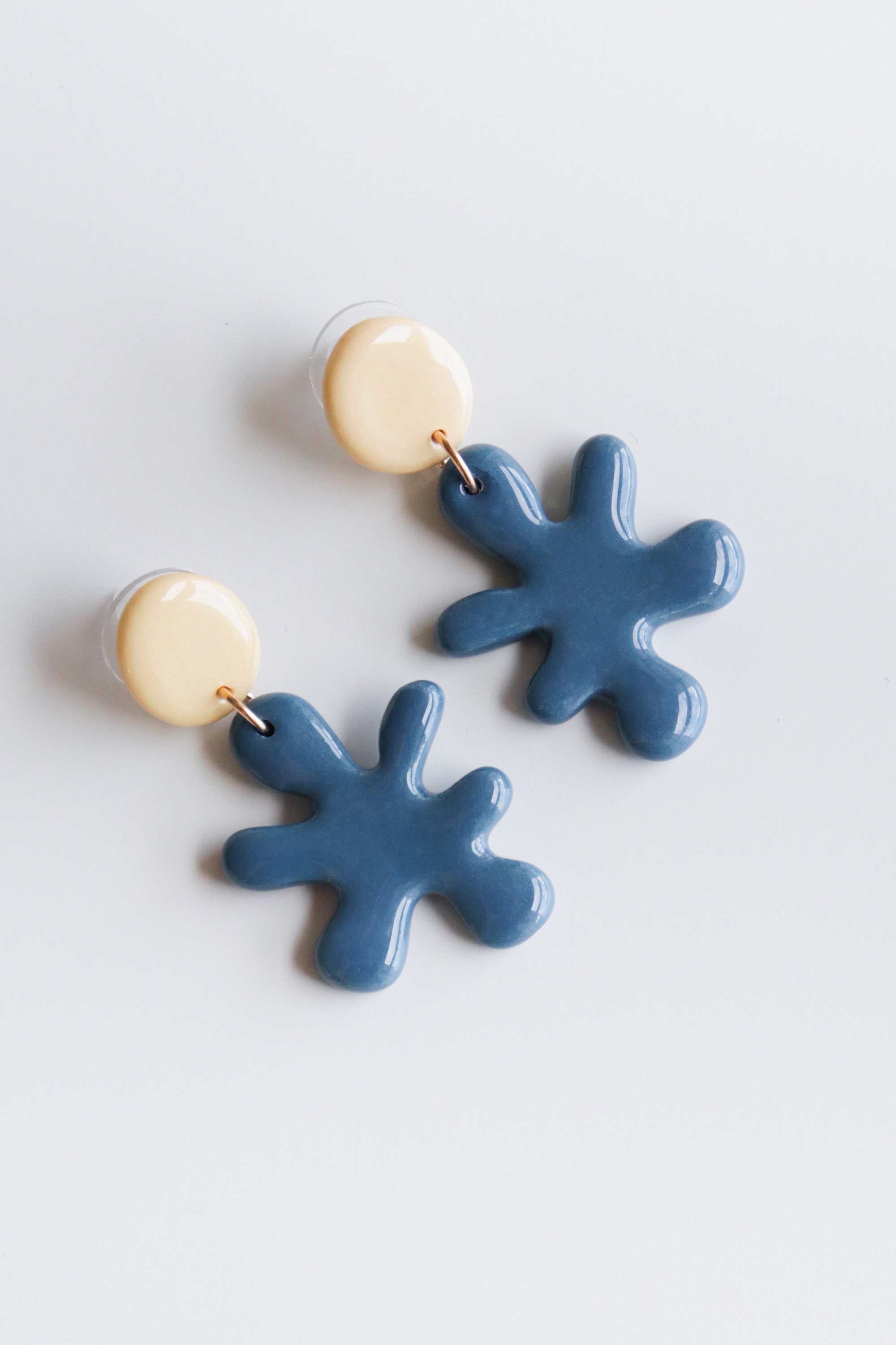 Henri Matisse Vibrant Cutout Earrings, Modern Porcelain Jewelry, Abstract Hypoallergenic Earrings