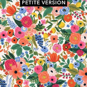 Rifle Paper Company RP104-CR1 Wildwood Collection PETITE Garden Party In Cream Fabric Cotton and Steel - 100% Cotton Fabric By The Yard
