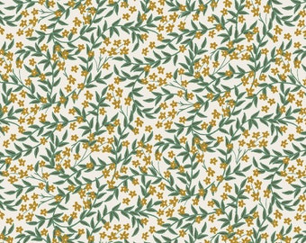 NEW Rifle Paper Company Bramble Collection Daphne in Gold Metallic Fabric For Cotton and Steel - 100% Cotton Fabric By The Yard