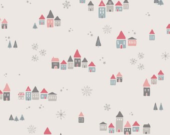 Art Gallery Little Town Snowdrift Joy in Cream Fabric - 100% Cotton Fabric By The Yard