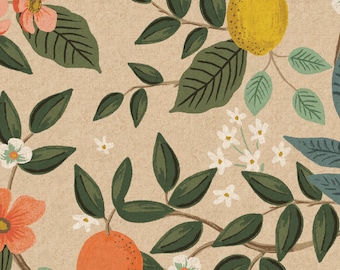NEW Rifle Paper Company Bramble Collection Citrus Grove in Natural Unbleached CANVAS Fabric For Cotton and Steel | Fabric by the Yard