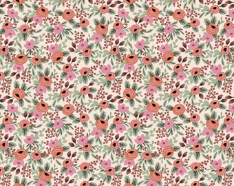 Rifle Paper Company Primavera Rosa in Blush Pink Fabric - Cotton and Steel 100% Cotton Fabric By The Yard