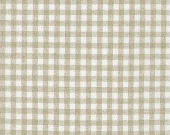 Essex Yarn Dyed Classic Wovens SRK-22110-14 NATURAL - Robert Kaufman Fabric - Gingham Linen Cotton Blend Fabric By The Yard or Half Yard