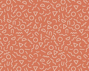 Colección Terra Kotta de Art Gallery Marcas de terracota - Tejido con formas onduladas - Tejido 100 % algodón cortado a medida