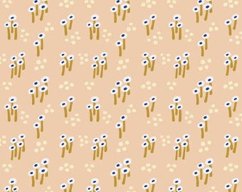 Paintbrush Studios Mini Mushrooms in Peach Fabric - 100% Cotton Fabric By The Yard