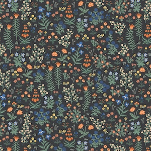 NEW Rifle Paper Company Camont Collection Menagerie Garden In Black Fabric For Cotton and Steel - 100% Cotton Fabric By The Yard