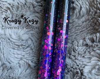 NIGHT OUT- Purple Pink Blue Color Shift Chunky Glitter With Black Epoxy Pen Personalized Unique Gift Inkjoy Gel Pen Resin Multiple Ink Color