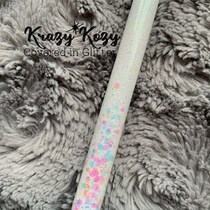 BUBBLES-Glitter Unicorn Skin Iridescent White Epoxy Pen Personalized Unique Gift Inkjoy Gel Pen Resin Multiple Ink Colors Unicorn Farts