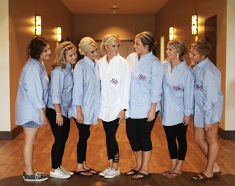 bridesmaid long sleeve button up shirts