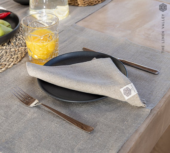 RUSTIC Linen Napkin Set: 2, 4, 6, 8, 10, 12 Napkins. Unbleached