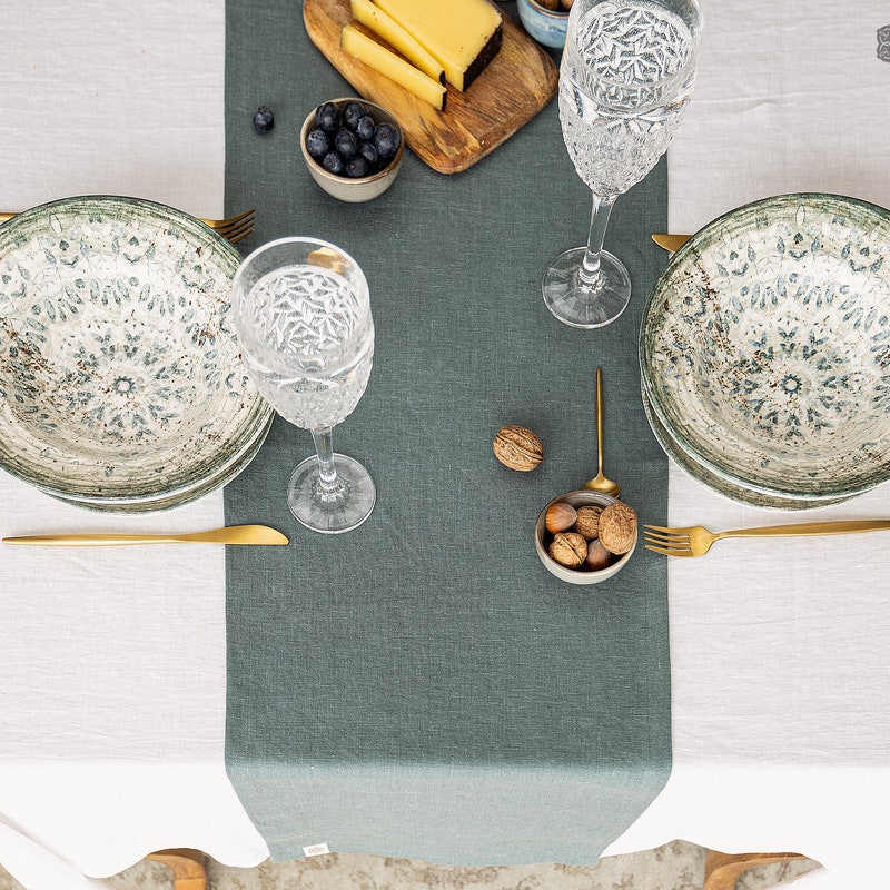 Emerald Deer Quilted Table Runner NCU0NNT2279