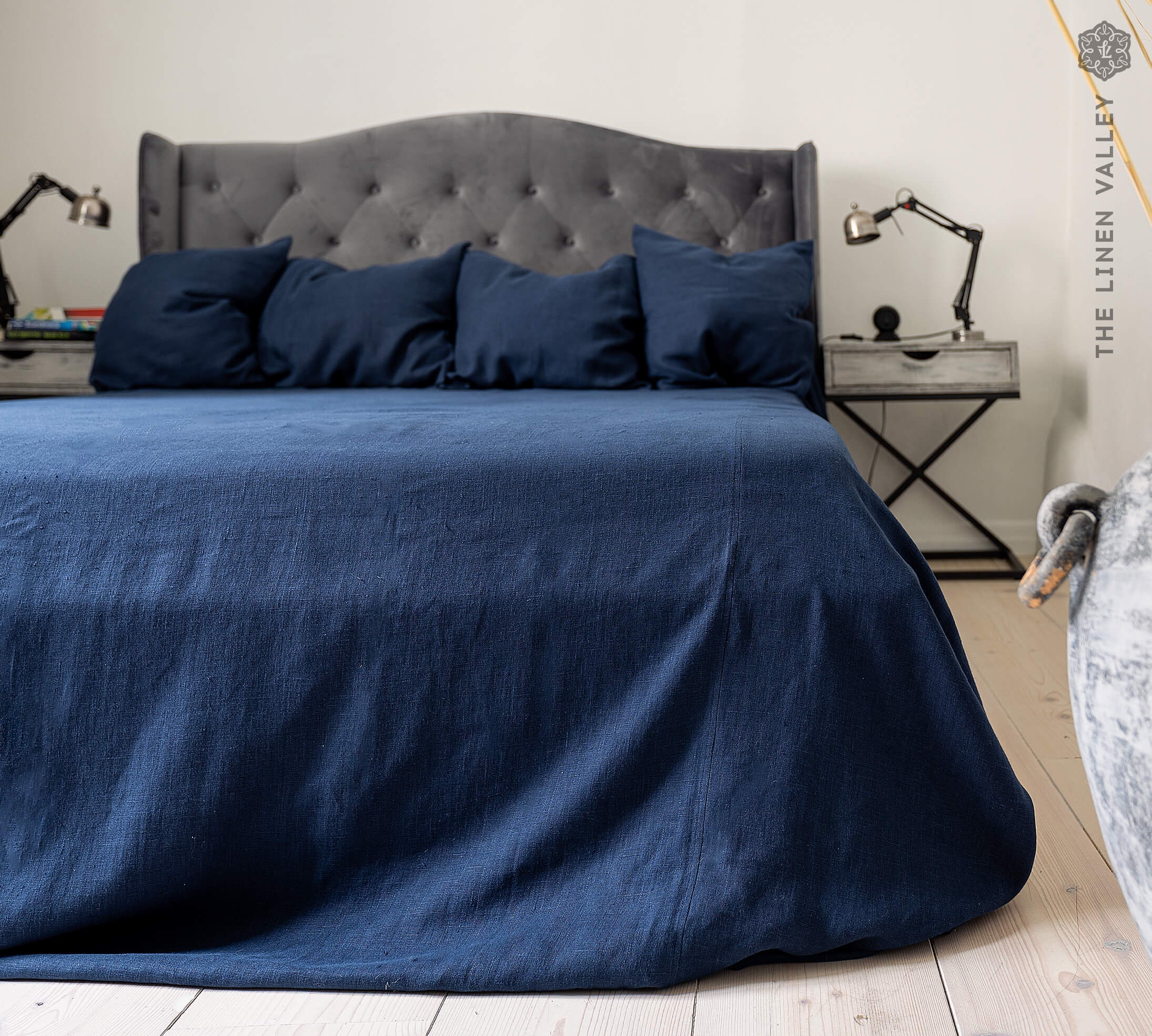 Navy Blue Linen Bedspread Linen Bed Cover dark Blue Queen King Size Quilt Linen Coverlet softened Linen Throw Quilt Etsy UK