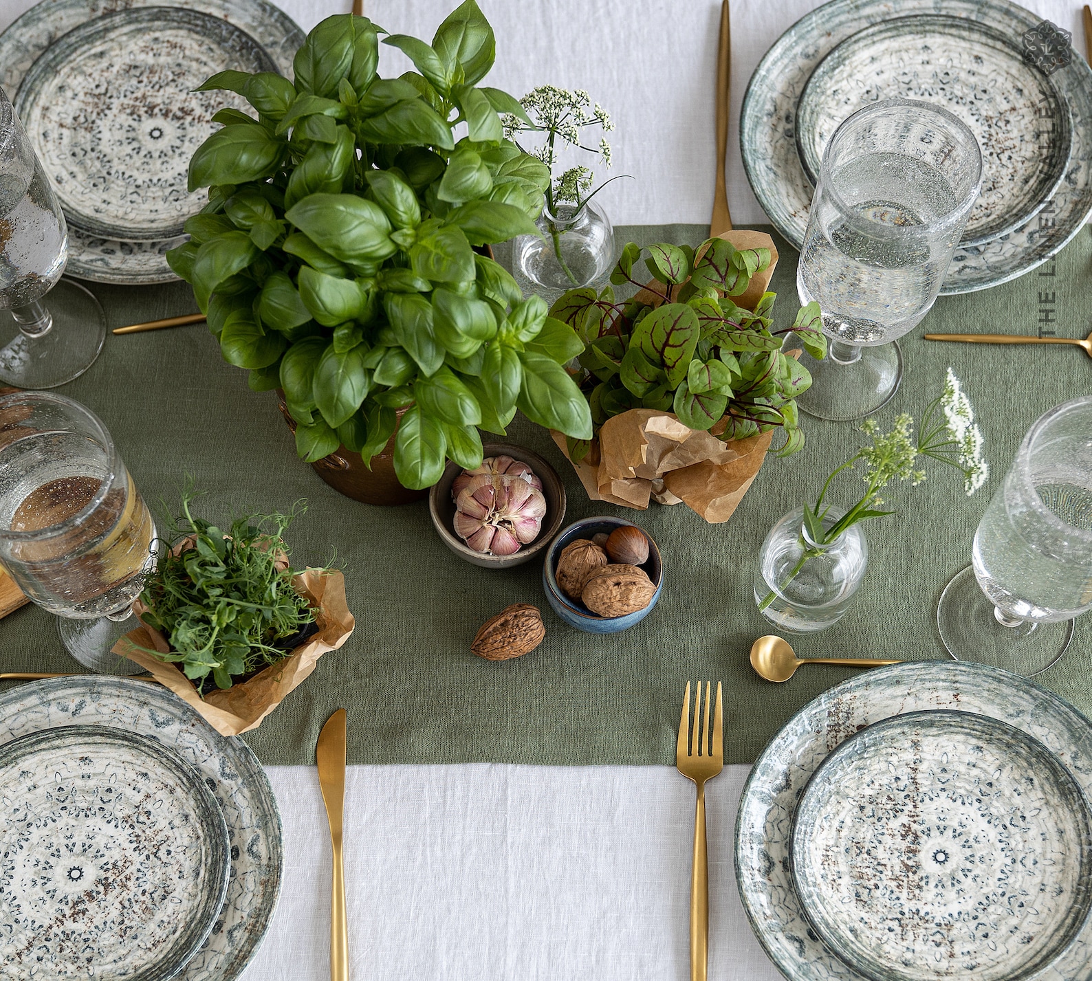 MOSS GREEN Linen Table Runner Heavier Linen Olive Green Linen Table ...