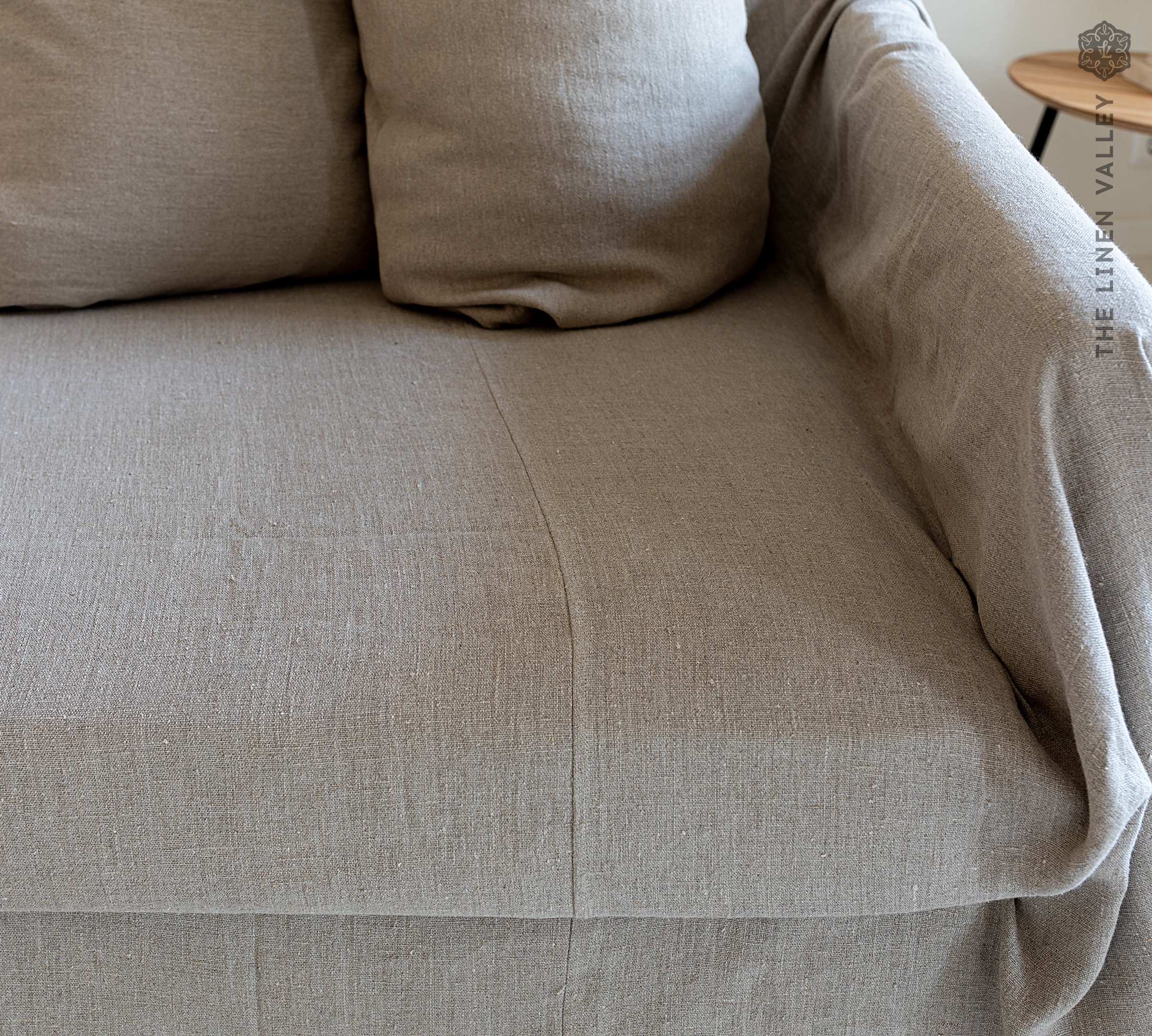 RUSTIC UNBLEACHED heavier weight linen couch cover. Linen Etsy