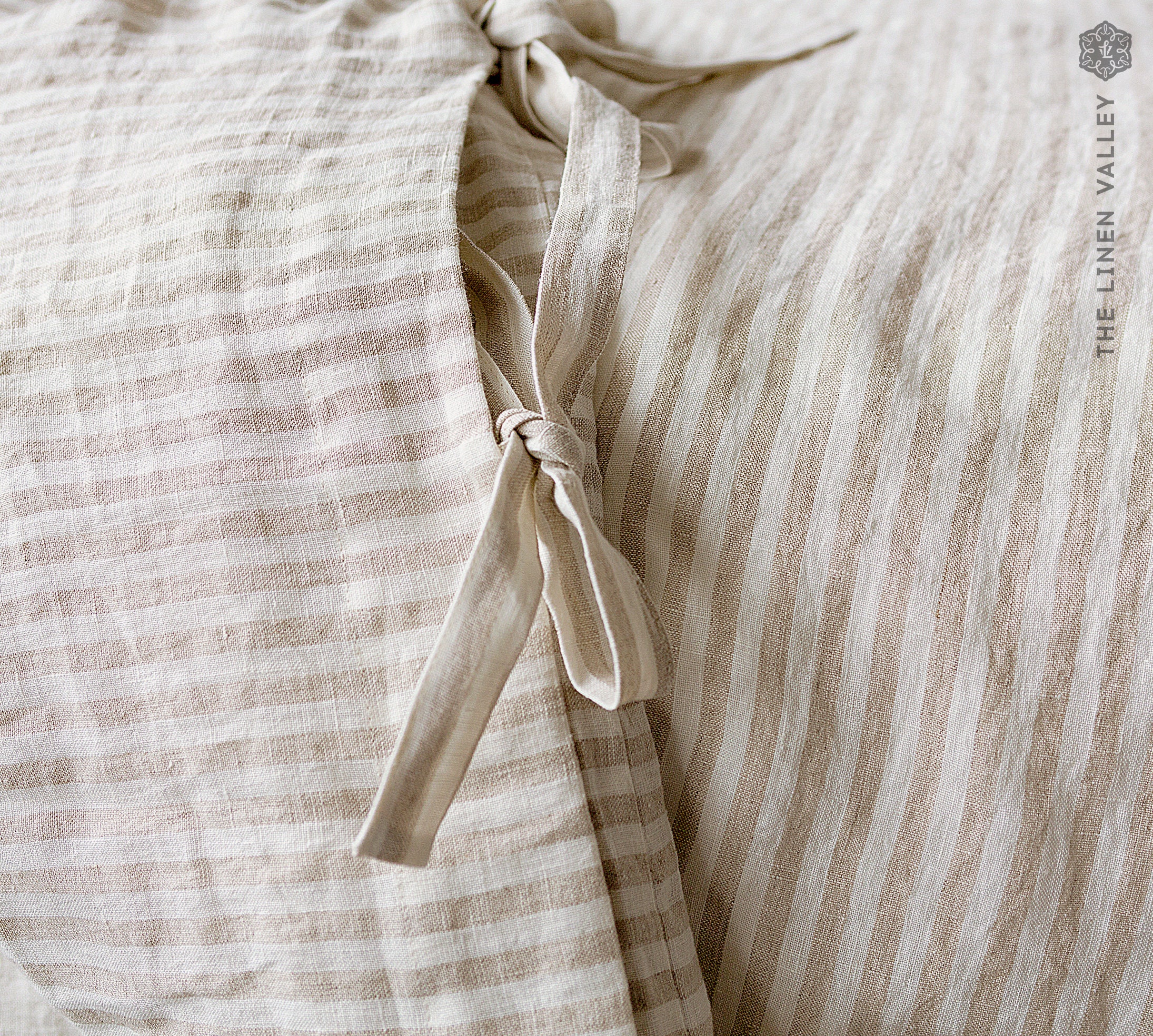 STRIPED Linen Set of Comforter Cover and Pillows off White - Etsy
