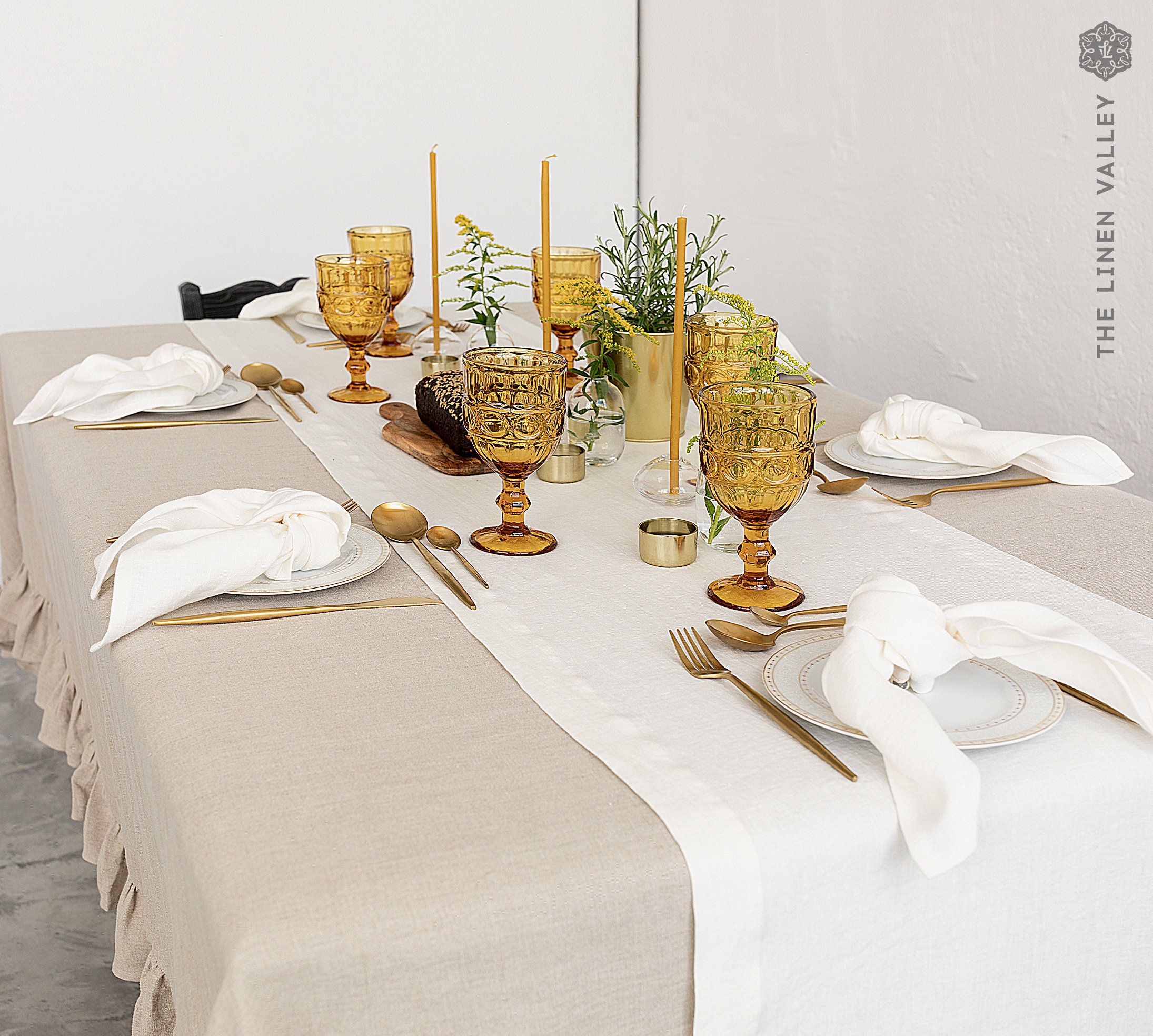 OFF WHITE linen table runner natural linen table runner Etsy