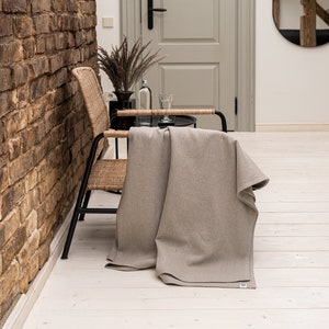 Rustic heavy linen throw- softened linen blanket-rustic linen- sizes-pre washed not bleached linen coverlet-softened linen throw quilt