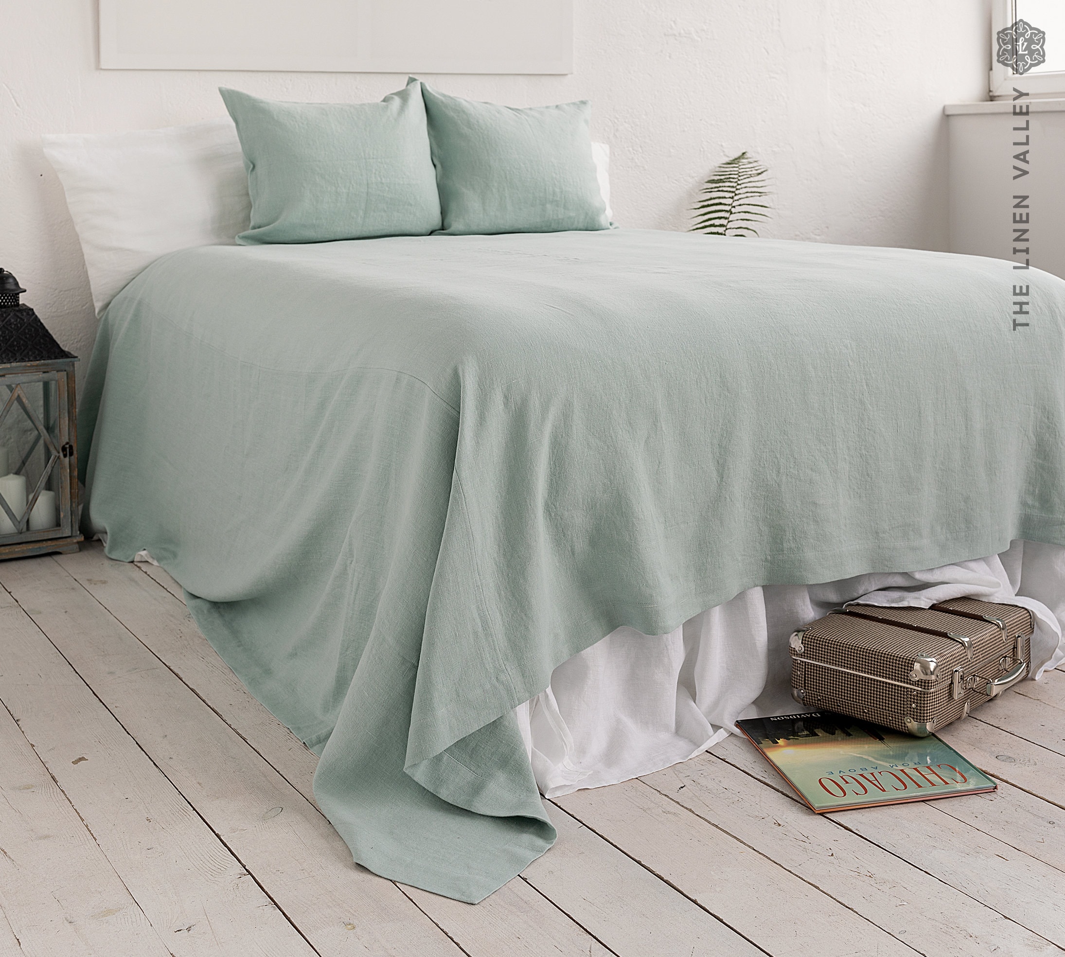 Duck egg blue bed throw hot sale