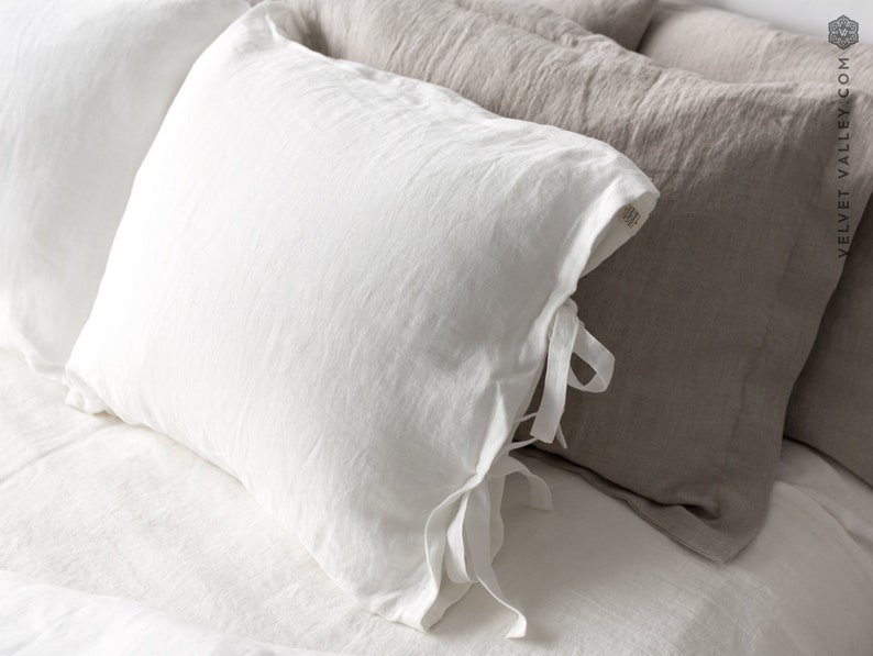 OPTICAL WHITE linen pillow sham softened linen true white Etsy