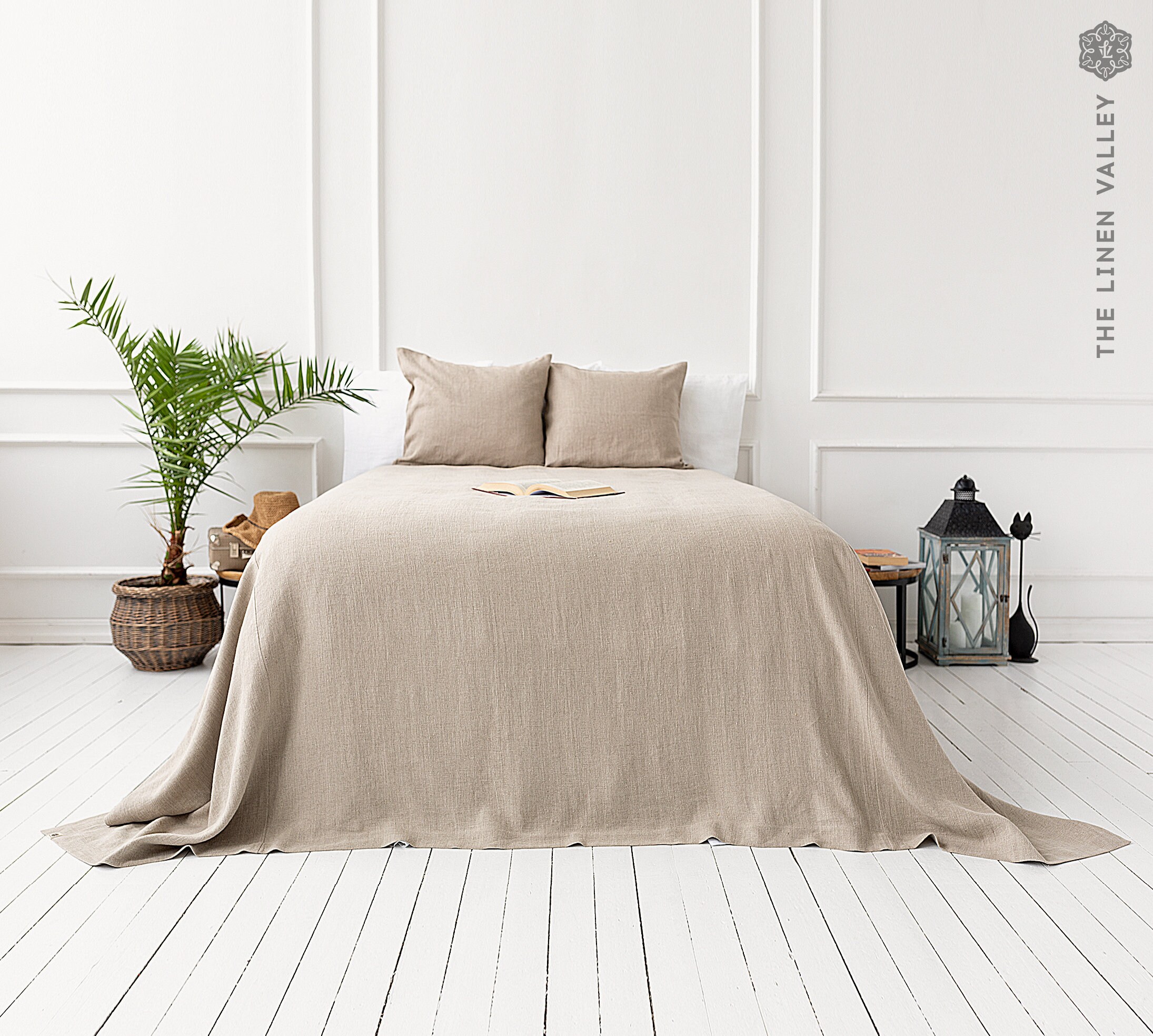 Rustic Linen Bedspread Softened Bed Cover Queen King Softened Linen Bed Cover Queen King, What Size Bedspread For King Size Bed