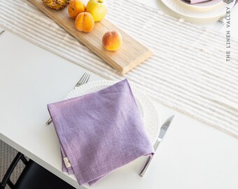 LIGHT LILAC linen napkin set: 2, 4, 6, 8, 10, 12 napkins. Light lavender linen heavier weight napkins. Solid linen napkins. Table linen