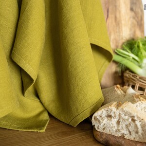 Linen tea towels 2 pcs. OLIVE GREEN linen tea towels. Hand towel. Heavy weight linen towel. Linen green towel. Linen dish towel image 4