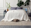 Antique white linen bedspread - Off white Bedspread-softened linen bed Cover-quilt- milk white bed cover-linen bed cover Queen - King size
