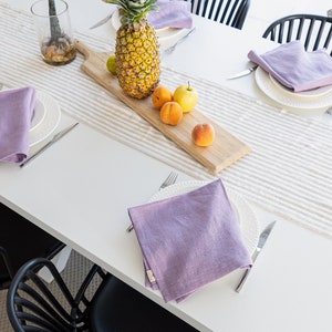 Light lilac linen napkin set: 2. Light lavender linen heavier weight napkins. Solid linen napkins. Table linens in various colours