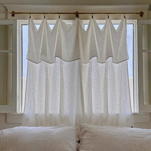 Drop cloth Antique white linen curtain (1 pcs)- white linen window drape -various colours- living room curtain- custom sizes