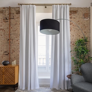 Blackout linen curtains (1 pcs) -54&quot;x 109&quot;/138 x 277 cm -Living room white curtains -  Privacy curtains - Curtains with blackout