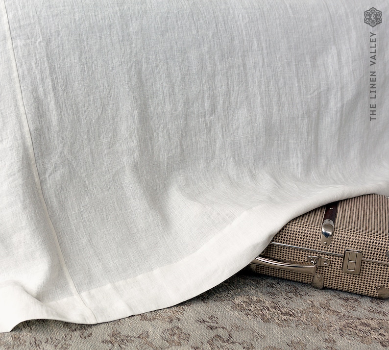 ANTIQUE WHITE linen bedspread off white bedspread-softened linen bed cover-bed quilt milk white bed cover-linen bed throw image 3