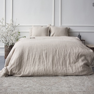 NATURAL linen comforter cover-unbleached not dyed softened linen doona cover -Full/double /queen/king size duvet cover