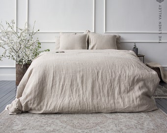 NATURAL linen comforter cover-unbleached not dyed softened linen doona cover -Full/double /queen/king size duvet cover