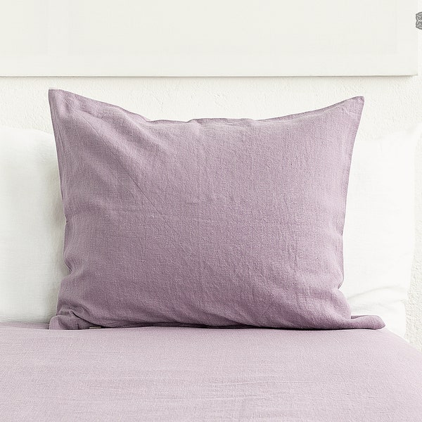 LIGHT LILAC linen pillow sham with zipper- lavender linen pillow- purple decorative pillow- heavy linen pillow- custom sizes