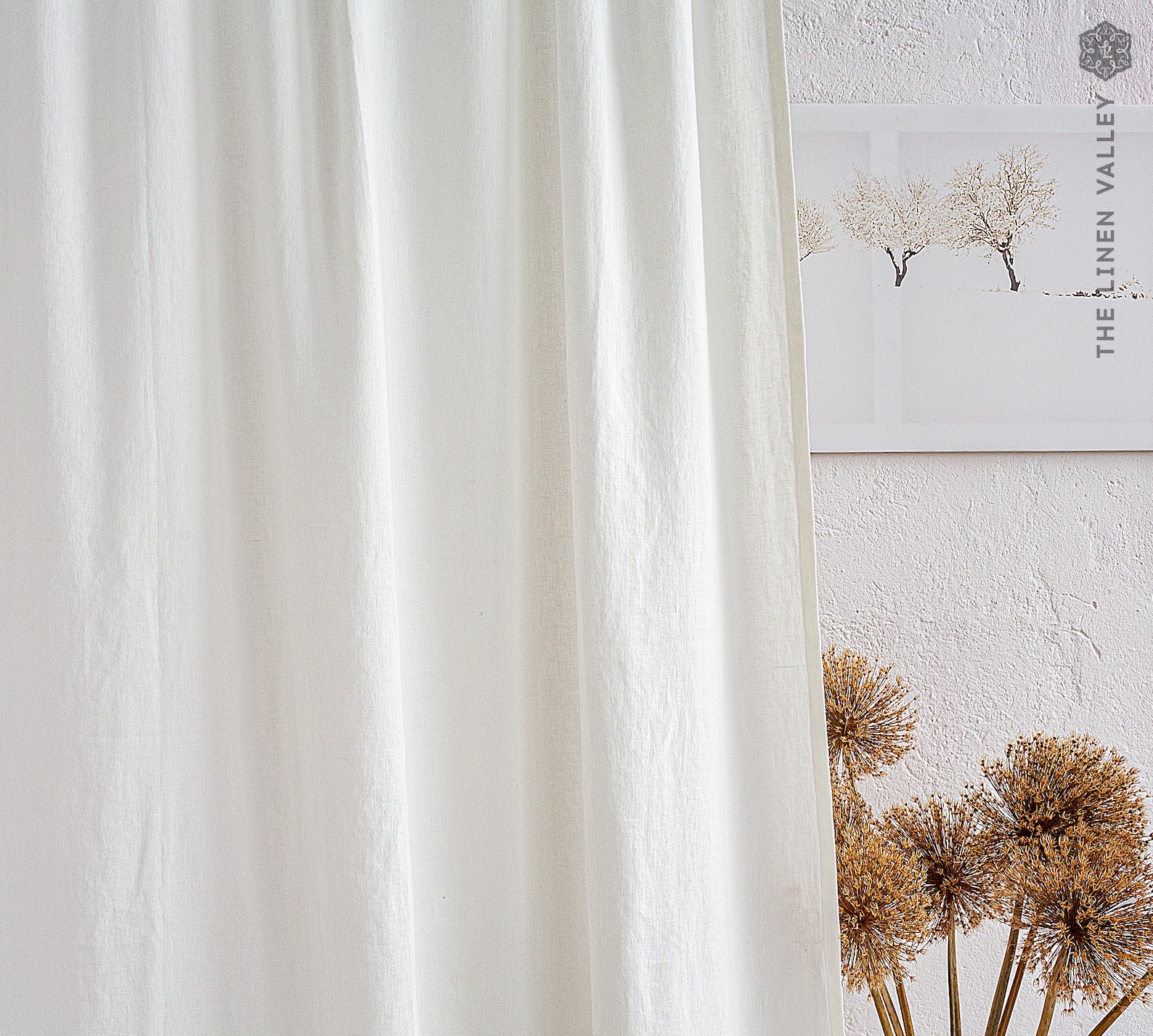 ANTIQUE WHITE linen curtain 1 panel heavier weight off Etsy