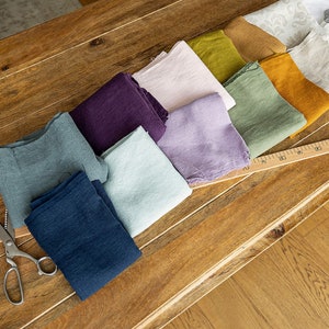 Linen fabric remnants ( set of 3 of one colour) / linen scraps/ DIY/ linen for quilting / zero waste scraps/ craft supplies