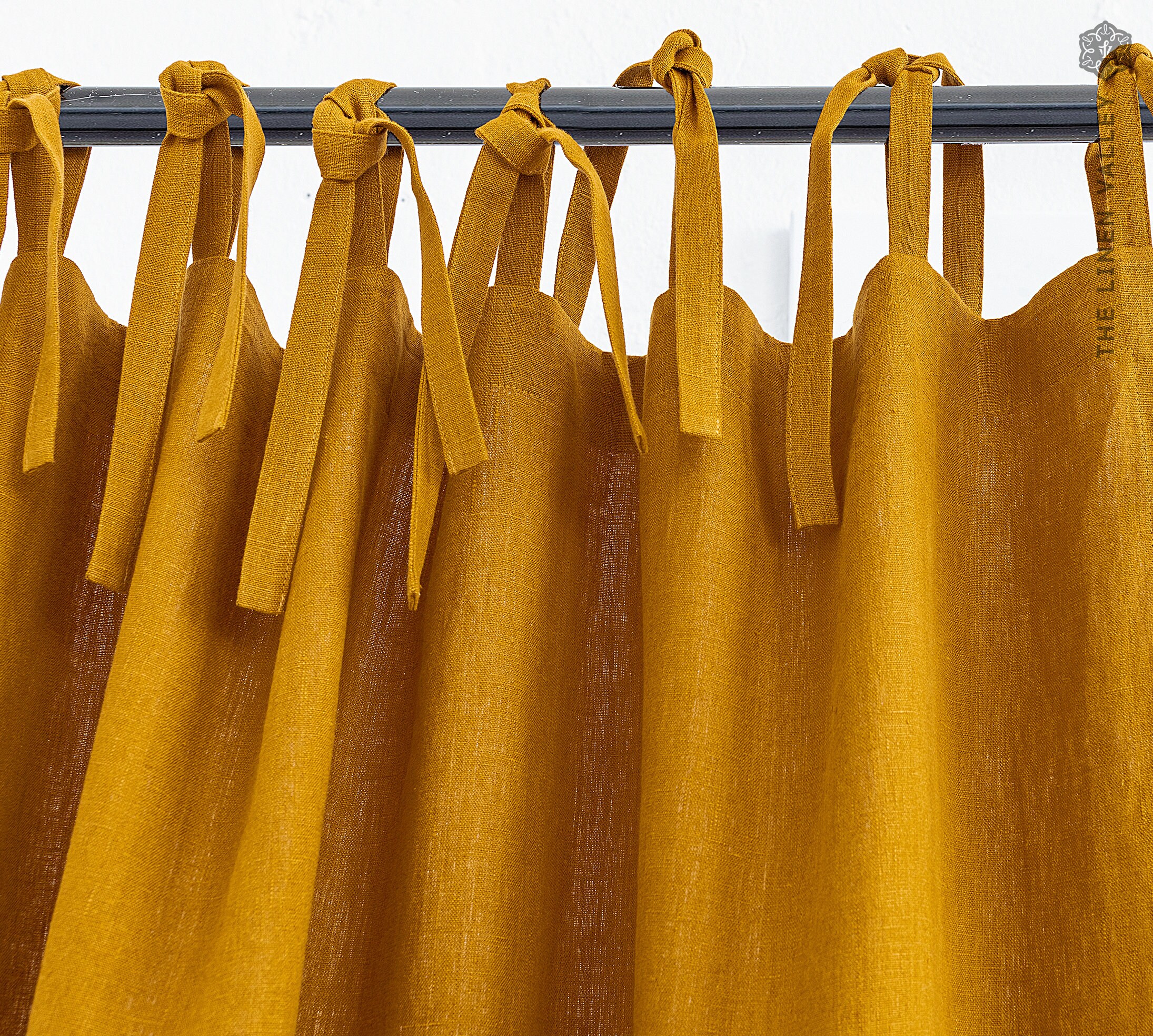 AMBER YELLOW linen curtain 1 panelochre yellow / rich Etsy